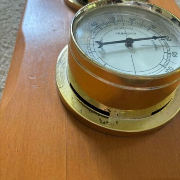 Vintage Sunbeam 3 Gage Weather Station Thermometer Barometer Humidity - Picture 5 of 6